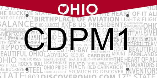 CDPM1 Ohio License Plate