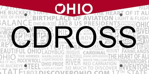 CDROSS Ohio License Plate