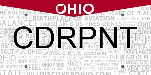 CDRPNT Ohio License Plate