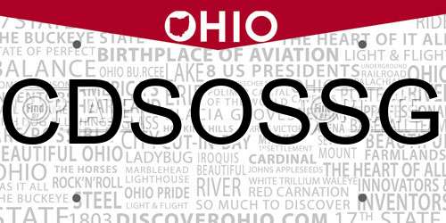CDSOSSG Ohio License Plate