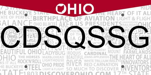 CDSQSSG Ohio License Plate