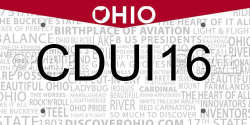 CDUI16 Ohio License Plate