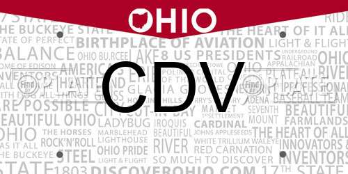 CDV Ohio License Plate
