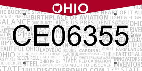 CE06355 Ohio License Plate