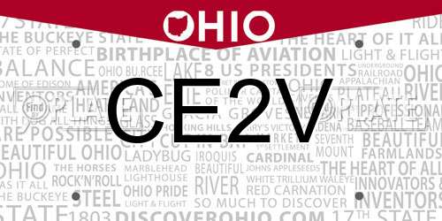 CE2V Ohio License Plate