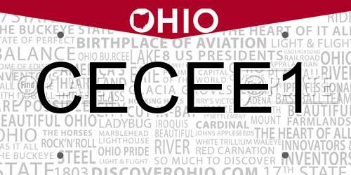 CECEE1 Ohio License Plate