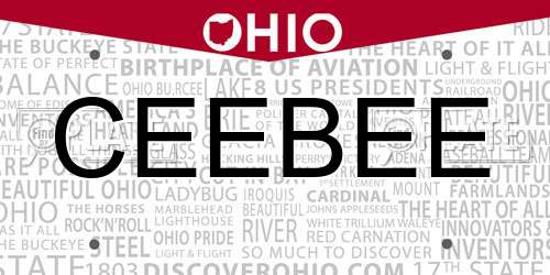 CEEBEE Ohio License Plate