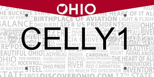 CELLY1 Ohio License Plate
