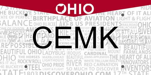 CEMK Ohio License Plate