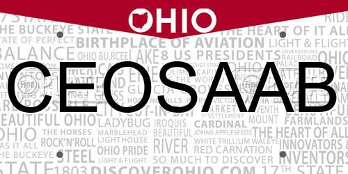 CEOSAAB Ohio License Plate