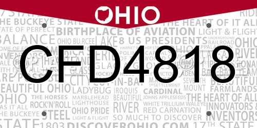 CFD4818 Ohio License Plate
