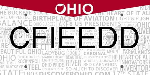CFIEEDD Ohio License Plate