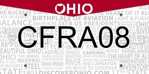 CFRA08 Ohio License Plate