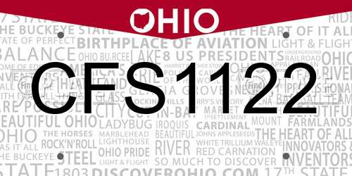 CFS1122 Ohio License Plate