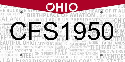 CFS1950 Ohio License Plate