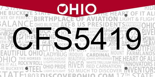 CFS5419 Ohio License Plate