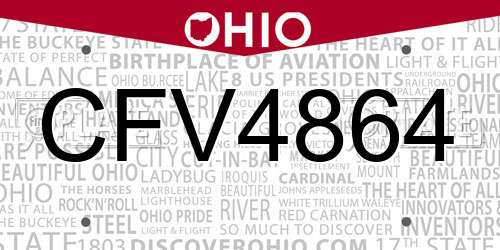 CFV4864 Ohio License Plate