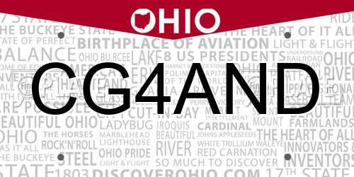 CG4AND Ohio License Plate
