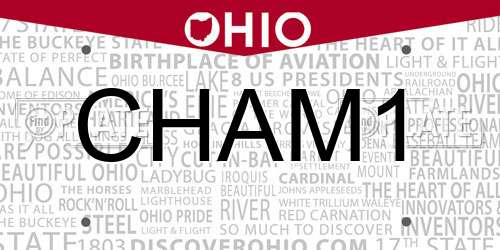 CHAM1 Ohio License Plate