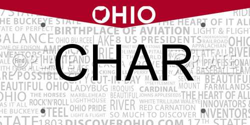 CHAR Ohio License Plate