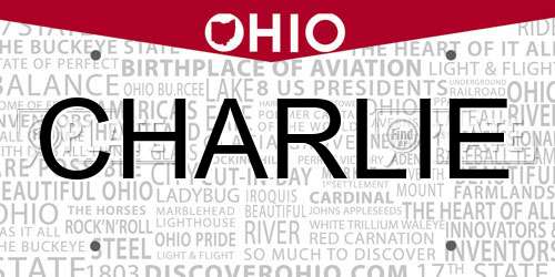 CHARLIE Ohio License Plate