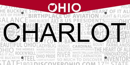 CHARLOT Ohio License Plate