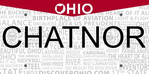 CHATNOR Ohio License Plate