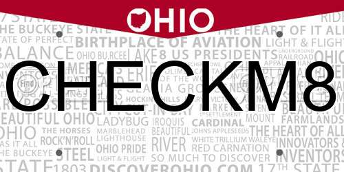 CHECKM8 Ohio License Plate