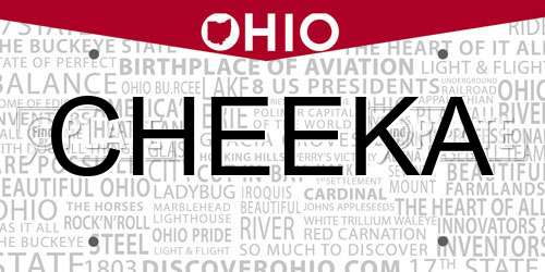 CHEEKA Ohio License Plate