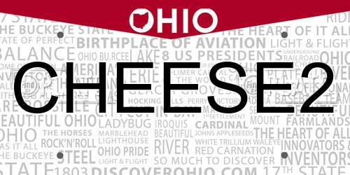 CHEESE2 Ohio License Plate