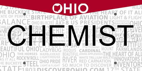 CHEMIST Ohio License Plate