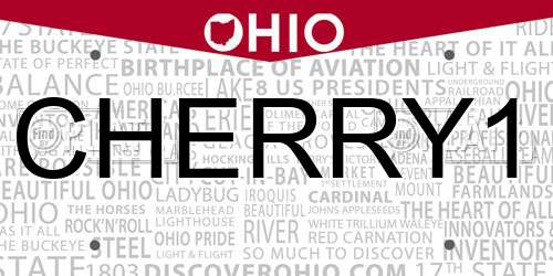 CHERRY1 Ohio License Plate