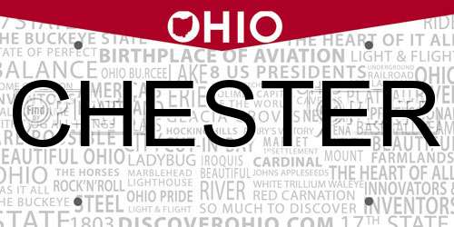 CHESTER Ohio License Plate