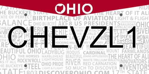 CHEVZL1 Ohio License Plate