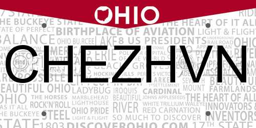 CHEZHVN Ohio License Plate