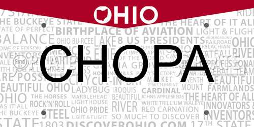 CHOPA Ohio License Plate