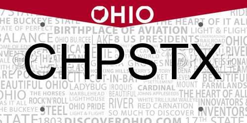 CHPSTX Ohio License Plate