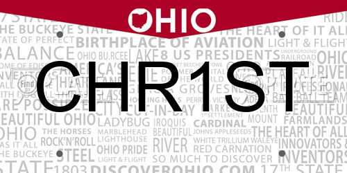 CHR1ST Ohio License Plate