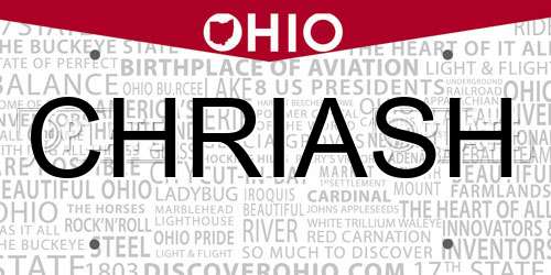 CHRIASH Ohio License Plate