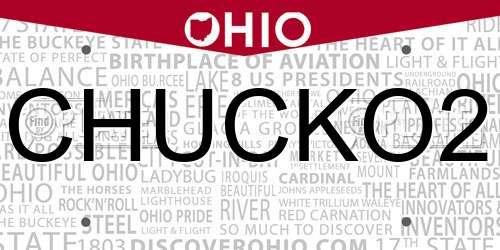 CHUCKO2 Ohio License Plate