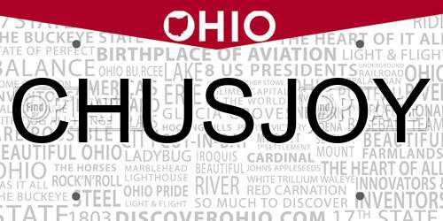 CHUSJOY Ohio License Plate