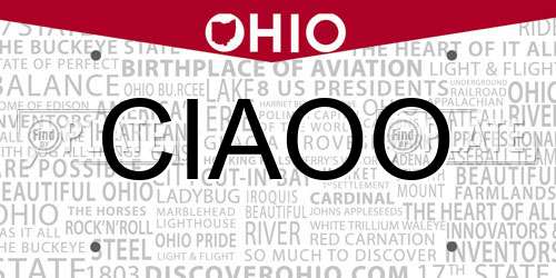 CIAOO Ohio License Plate