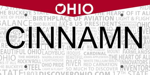 CINNAMN Ohio License Plate