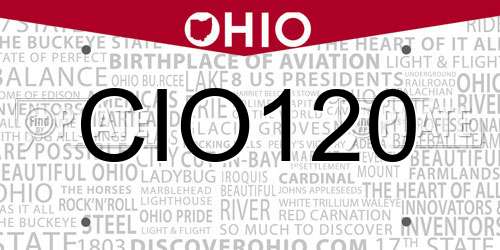 CIO120 Ohio License Plate