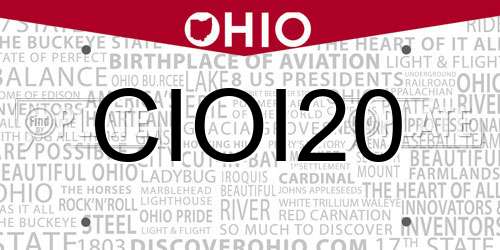 CIOI20 Ohio License Plate