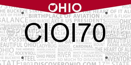 CIOI70 Ohio License Plate