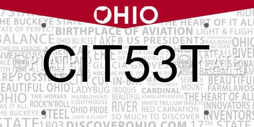 CIT53T Ohio License Plate