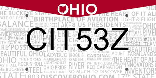 CIT53Z Ohio License Plate