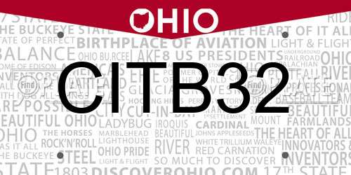 CITB32 Ohio License Plate
