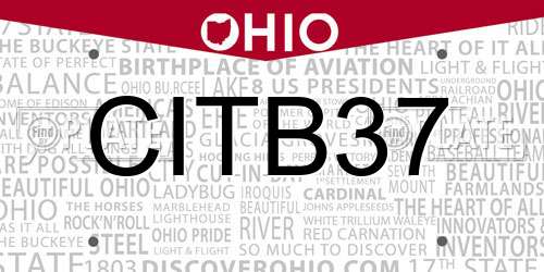 CITB37 Ohio License Plate